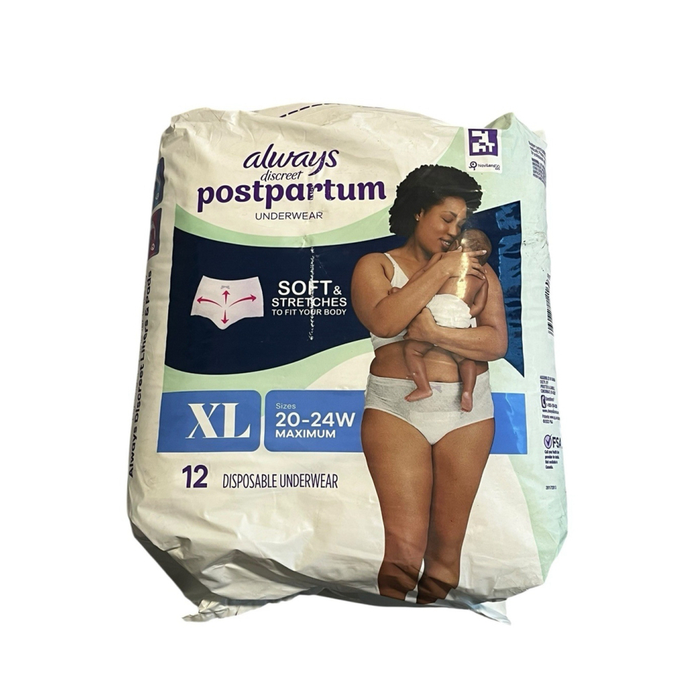 Always Discreet Postpartum Underwear XL 12 Pack NEW